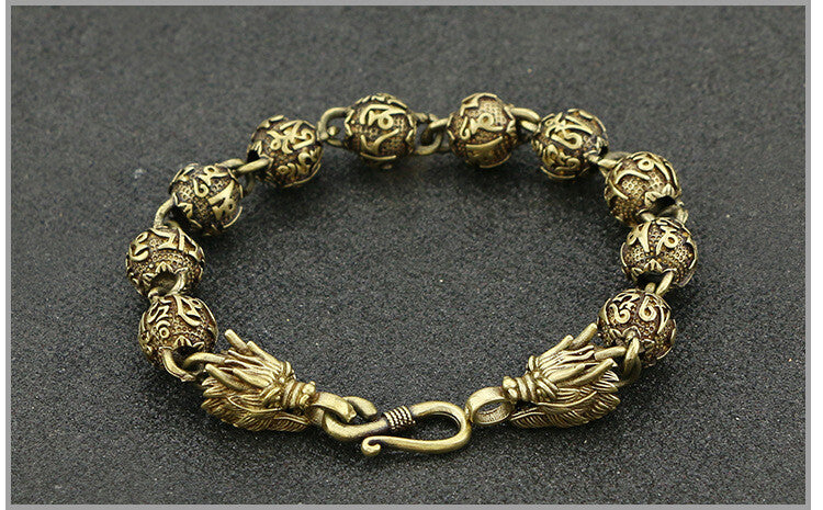 China Six-Character Mantra Bead Dragon Head Bracelet Buddha Bead Ornaments