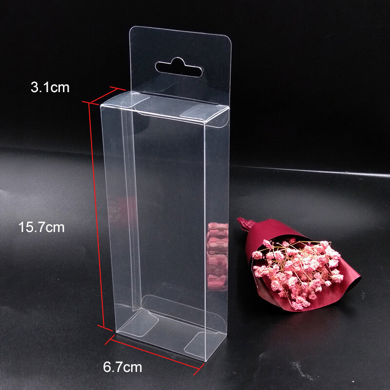 25X Clear Plastic PVC Box with Hang Hole Gift Favour Boxes Retail Shop Display