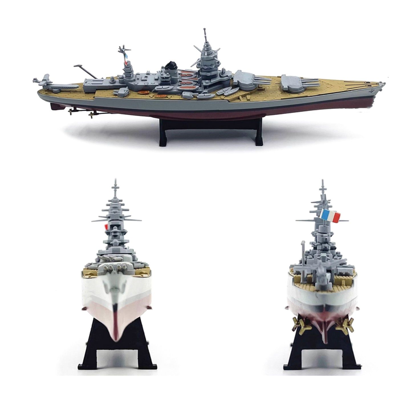 1:1000 WWII French Dunkerque Battleship Model With Display Stand Souvenirs