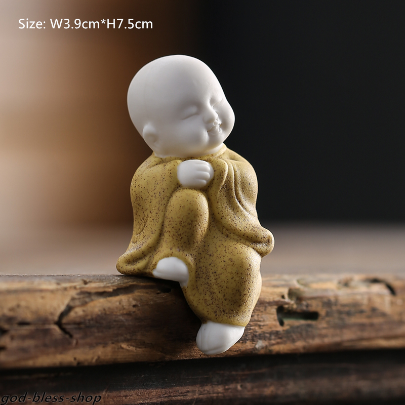 Chinese kungfu tea pet zisha ceramic home decoration mini monk ornament table