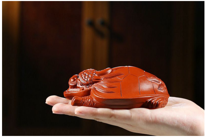 China Yixing raw ore Dahongpao tea pet stationery decoration dragon turtle house