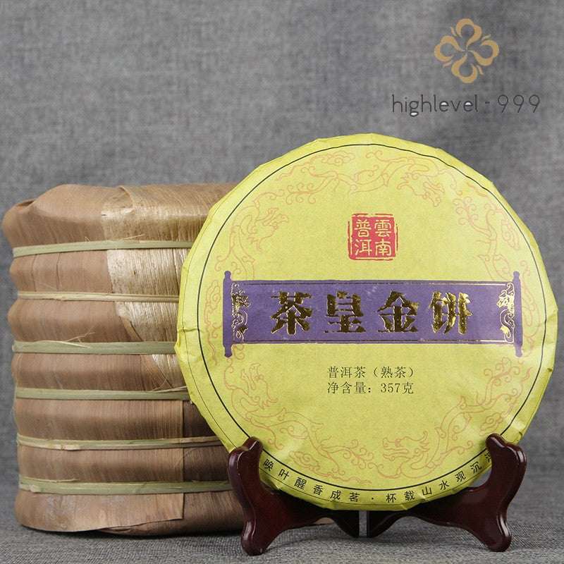 357g Ripe Pu'er Tea Cake 2018 Yunnan Spring Single Bud Ancient Tree Leaf Tea