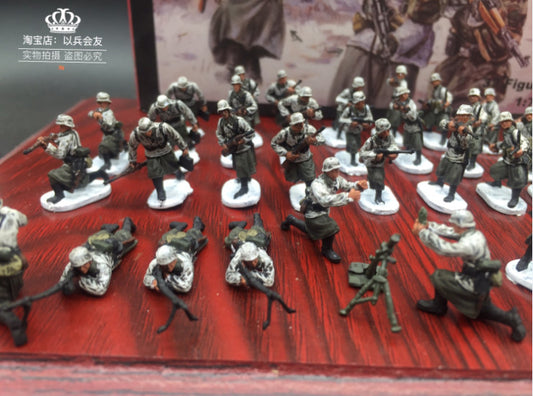 1/72 33Pcs World War II German Infantry Soldier Model Winter Snow Painting