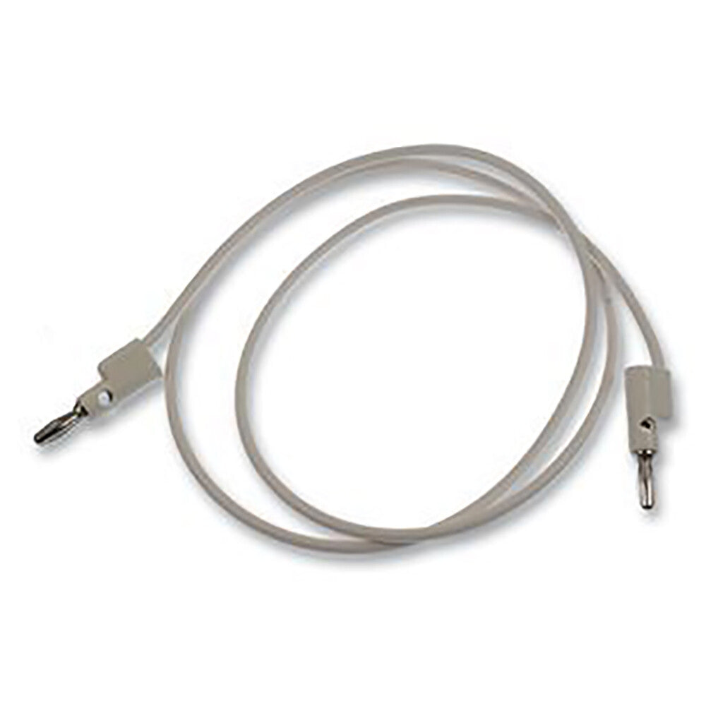 36-inch White Banana to Banana Test Lead, Stackable Plugs