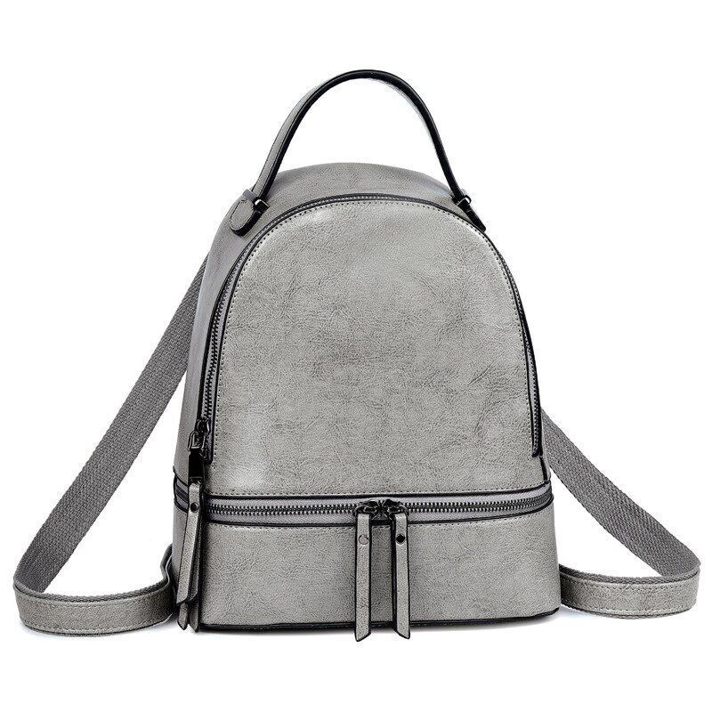 Genuine Leather Rucksack Travel Knapsack School Daypack Oil Wax Cowhide Backpack