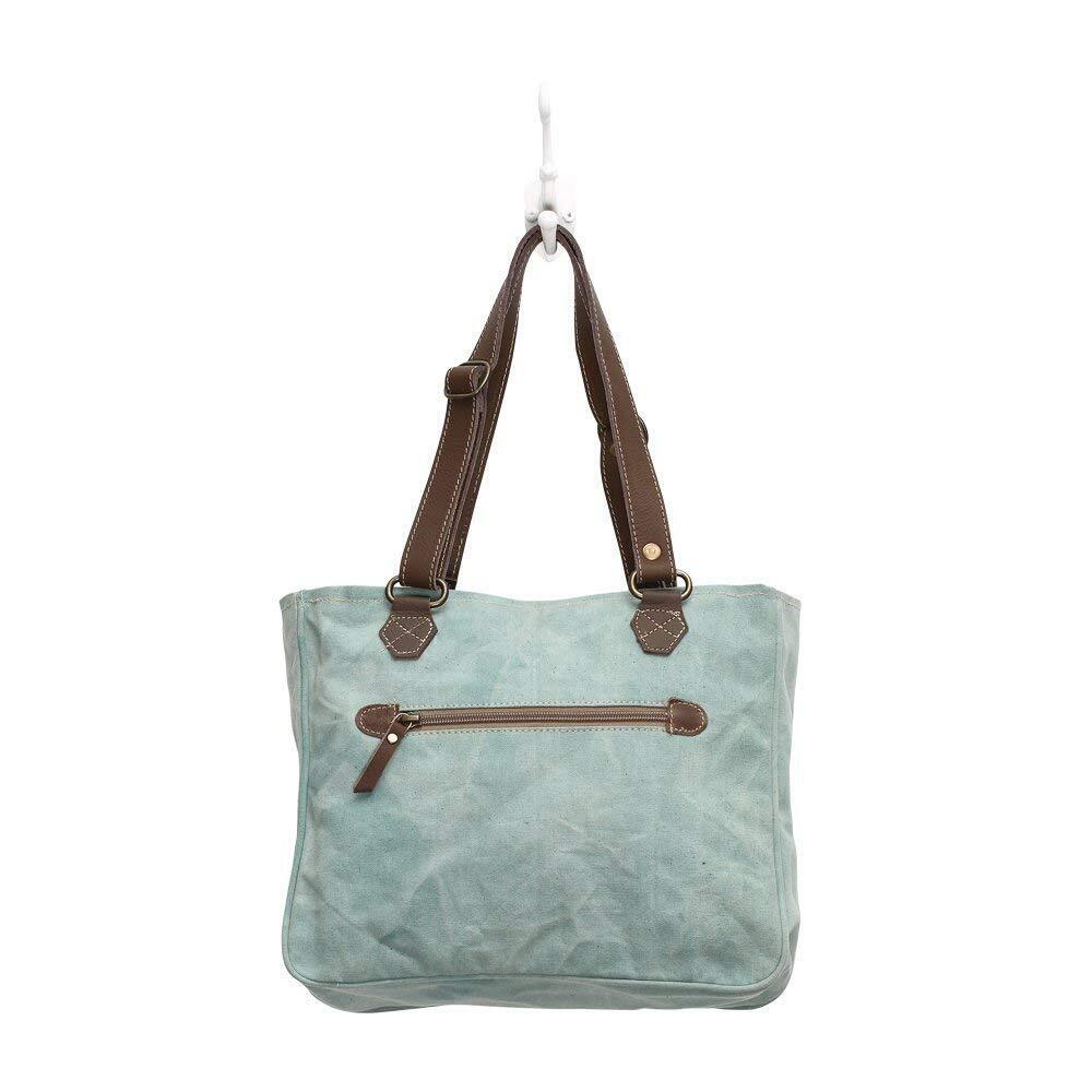 Myra Bag female Turquoise Texas Upcycled Canvas Hand One Size,