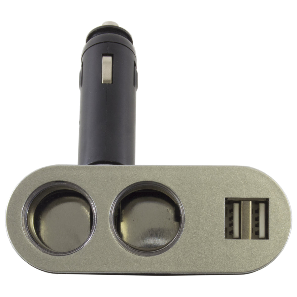 Car Lighter Power Socket Splitter - Twin Socket Car Charger with 2 USB Ports