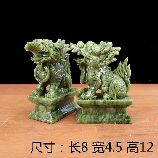 Wealth Porsperity Pair of Fu Foo Dogs Guardian Lion Statues, Traditional Statues