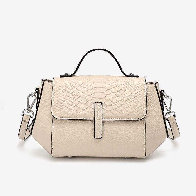 Genuine Leather Bag Cowhide Shoulder Crossbody Shell Small Square Bag 24*10*16CM