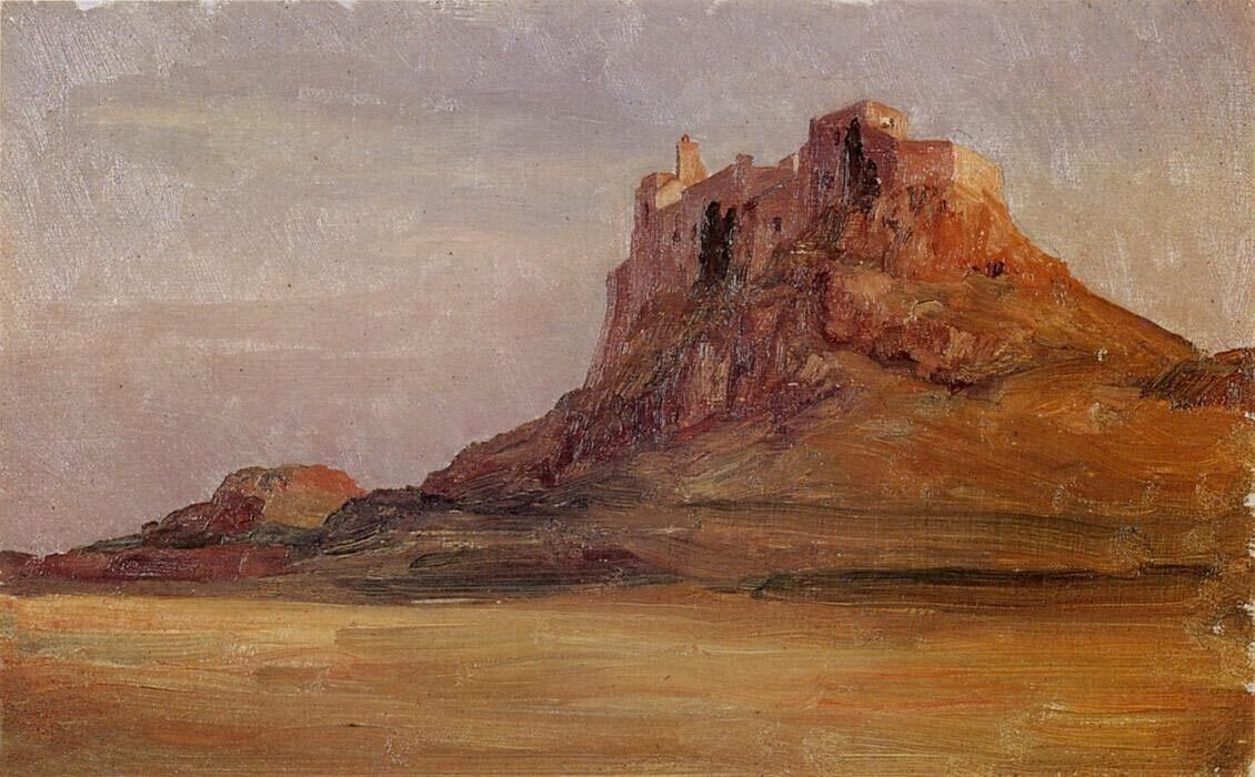 Dream-art Studio Oil painting Sir-Frederick-Lord-Leighton-Lindisfarne-Castle art