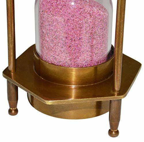 5.75" Brass Pirate Hourglass, Nautical Maritime Decoration with 2 Compasses