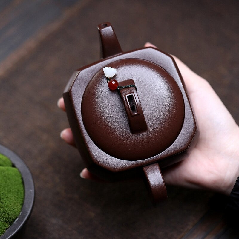 On Sales China Tea Pot 320ml Real Yixing Zisha Purple Grit 10 Infuser Holes Pot