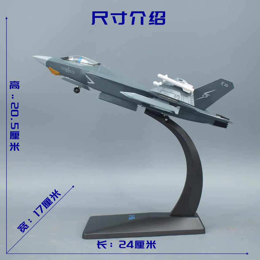 1:72 24CM J-35 STEATH CARRIER BASED Fighter Plane Diecast Aircraft Model