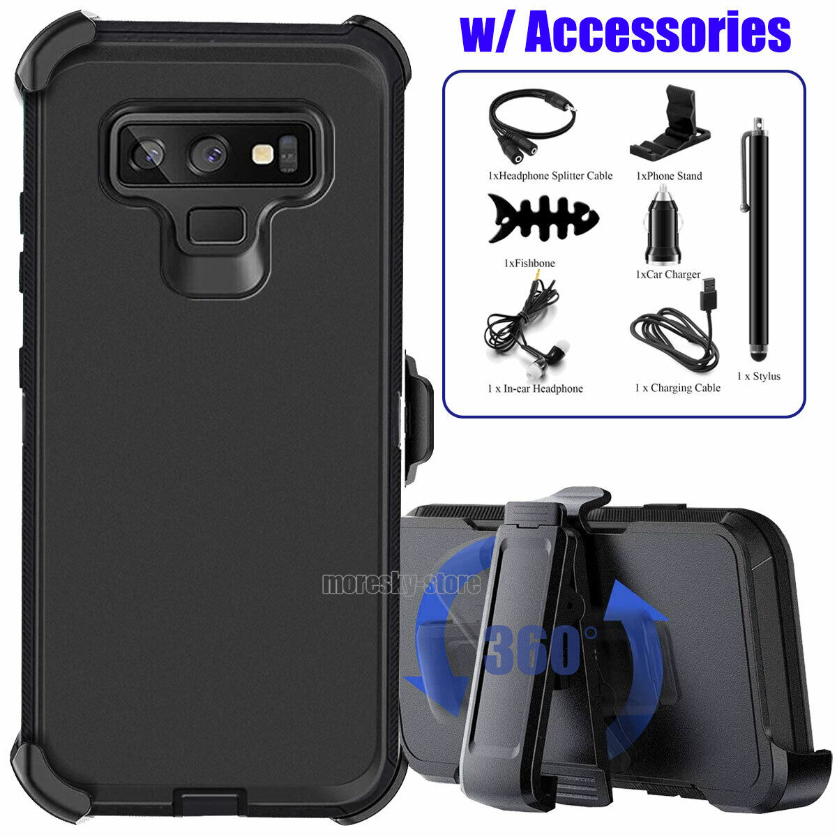 For Samsung Galaxy Note 9 Case w/ Belt Holster Shockproof Phone Cover Accessory