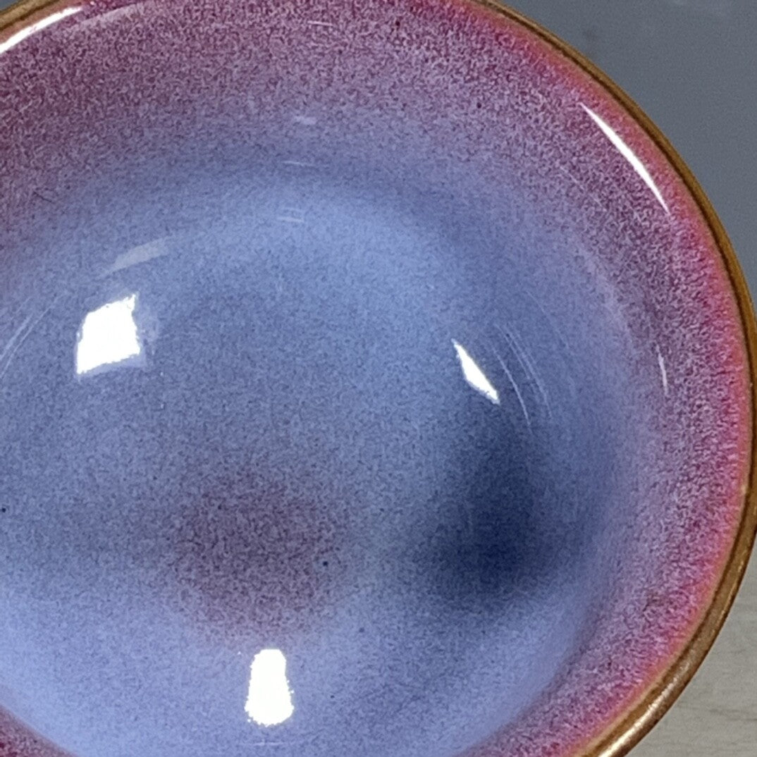 Chinese Porcelain Song Dynasty Jun Kiln Green Glaze Kiln Change Tea Cup 3.26''