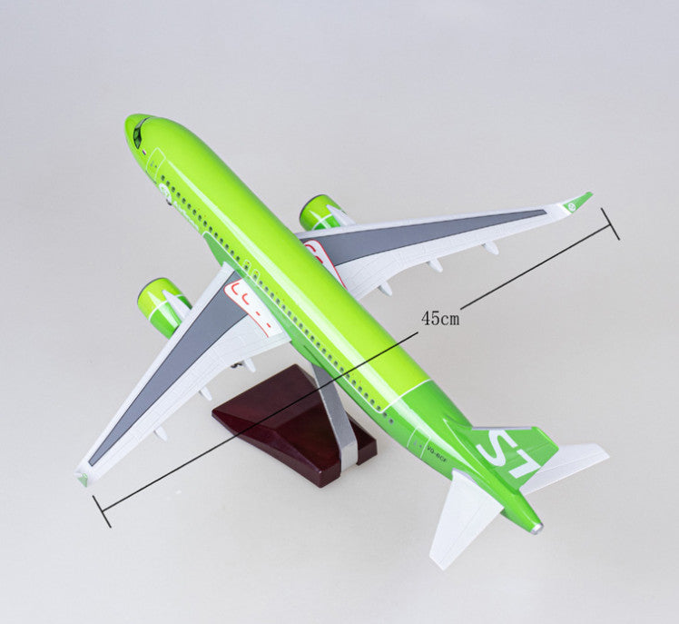 47CM 1:80 S7 AIRLINES AIRBUS A320neo Airplane Landing Gear Resin Aircraft Model