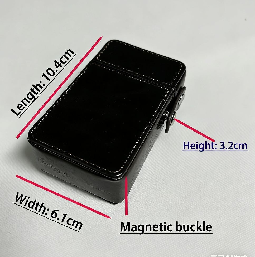 Leather Cigarette Case 8mm 20pcs Magnetic 10.4×6.1×3.2cm Men’s Storage Box