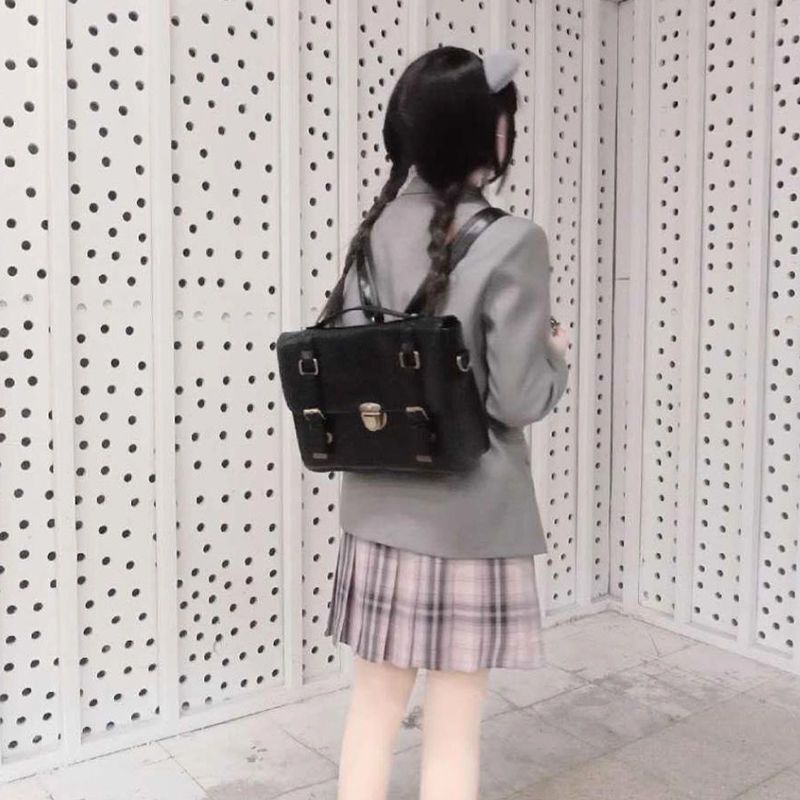Shoulder School Bag Leather Large Briefcase Tote Handbag Backpack 31*23*7 CM 1PC