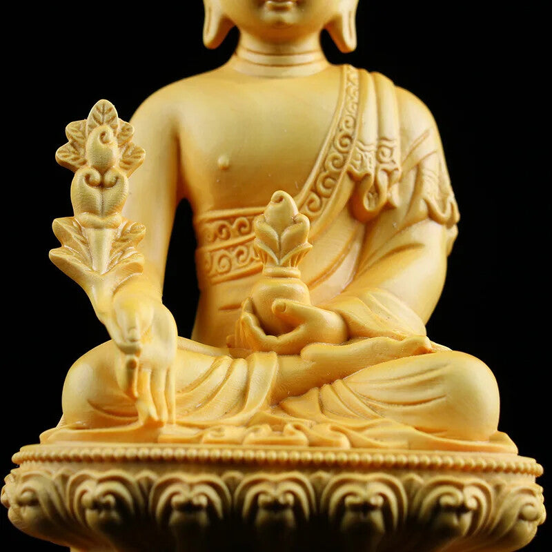 Solid Wood Tibetan Buddha Character Model Chinese Buddha Statue Feng Shui