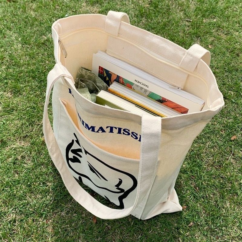 Women Canvas Shoulder Bag Casual Handbag Large Cotton Reusable Shopper Beach Bag