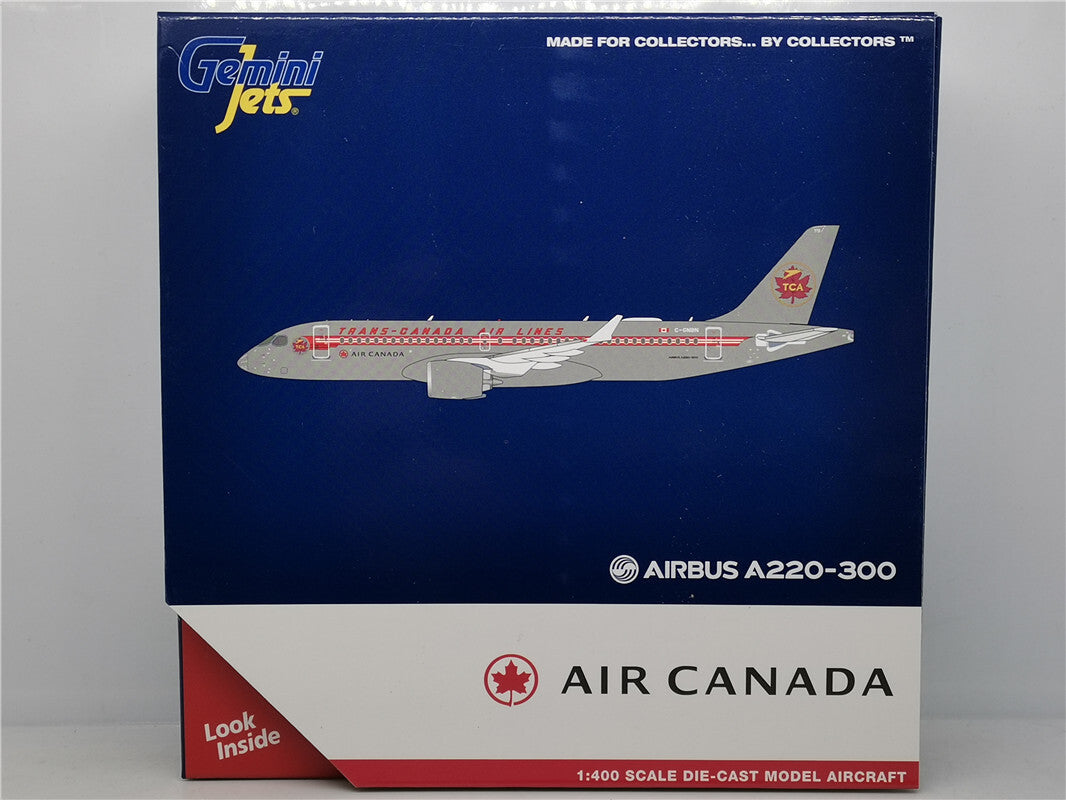 1:400 Geminijets Air Canada Airbus A220-300 Passenger Airplane Diecast Model