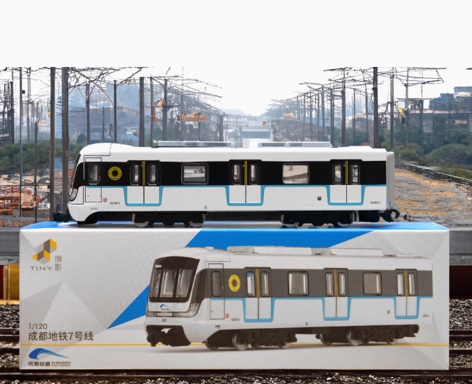 1/120 Chengdu Metro Train Line 7 Model Subway Model Ornament Gift