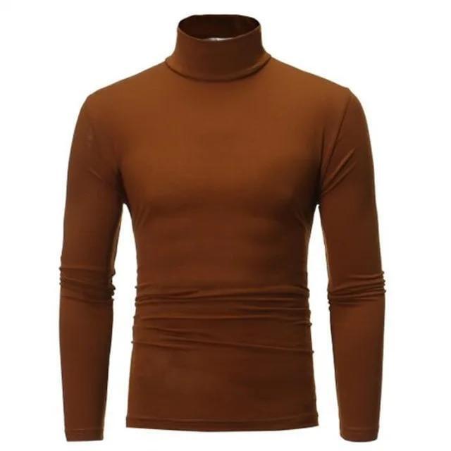 Men Roll Turtle Neck Tops T-Shirt Tee Winter Warm Thermal Long Sleeve Sweater