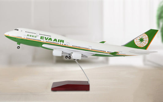 1:150 47CM EVA AIR BOEING 747-400 Passenger Airplane Landing Gear Resin Model