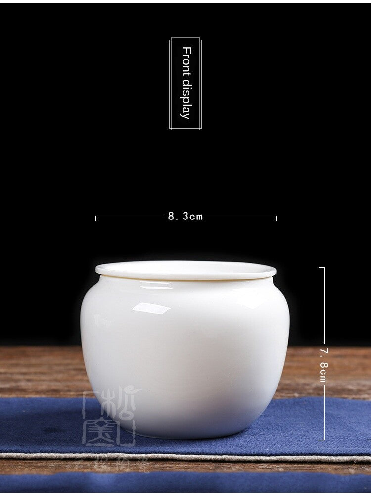 4.2" Whiteware Jade Porcelain Small Number Tea Basin Tea Basin Copper Coins Tea