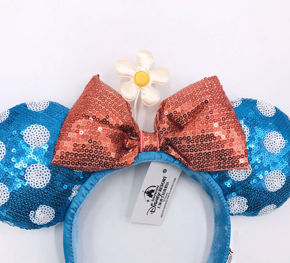 Kids New Hat Sun Flower Bow Sequins Minnie Ears Polka Dot Disney Parks Headband