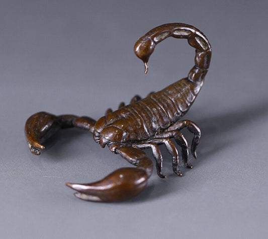 2.04" Solid Brass Scorpion Statue Animal Figurines Tea Pet Decor