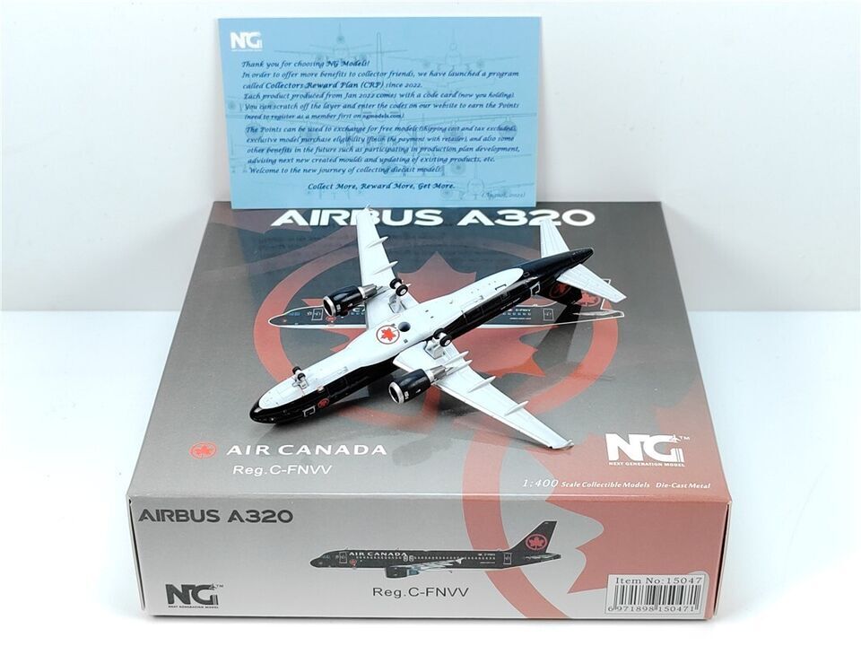 1:400 NG Model AIR CANADA AIRBUS A320 Passenger Aircraft Diecast Airplane Model