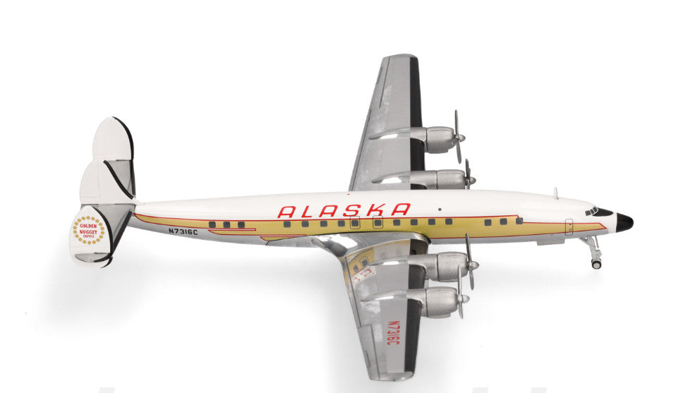 1:200 Herpa Alaska Airlines Lockheed L-1649A Passenger Airplane Diecast Model