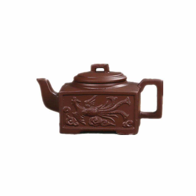 5.12" Chinese Yixing Zisha Clay Pottery Teapot Dragon Phoenix Design Clay Pot