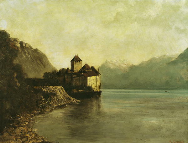 Dream-art Oil painting landscape Chateau-de-Chillon-Gustave-Courbet handmade art