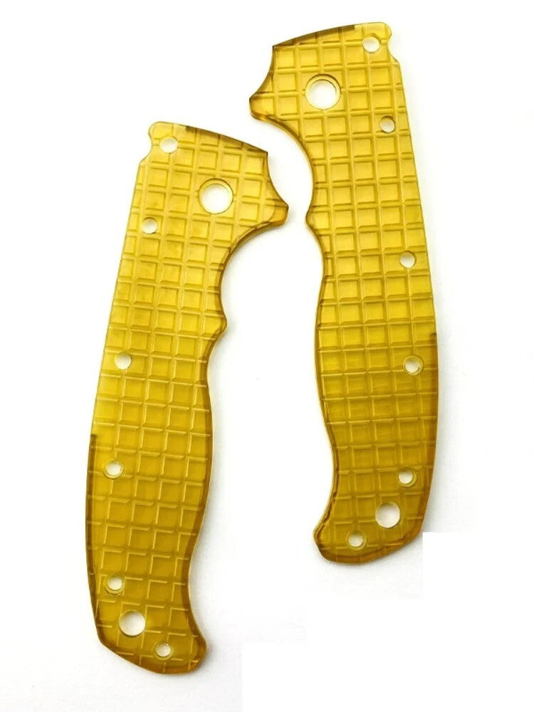 1 Pair UITEM PEI Checkered Pattern Handle Scales for Demko AD20.5 Folding Knife