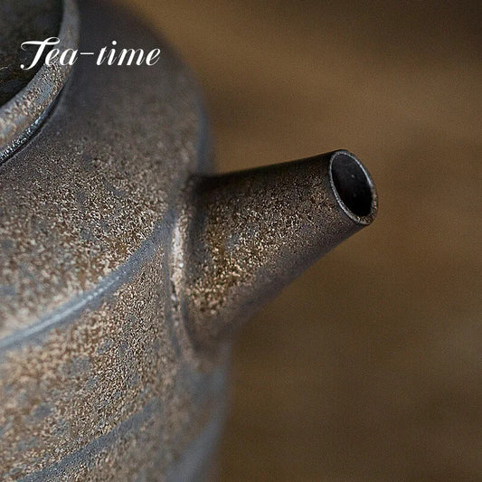 250ml Handmade Thin Tire Ceramic Teapot Iron Glaze Small Clay Pot Tea Maker