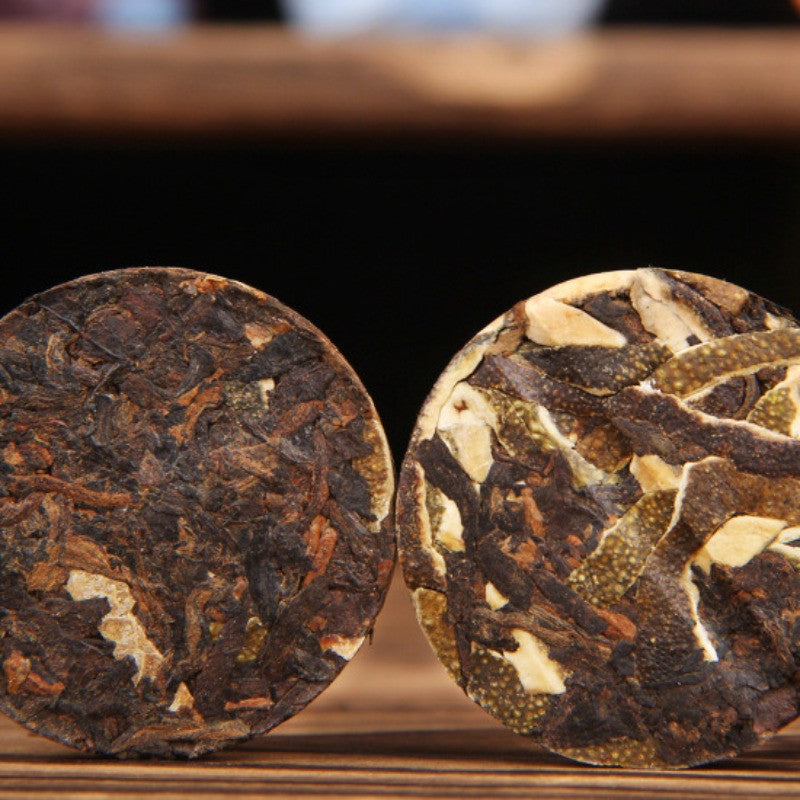 500g Premium Yunnan Green Tangerine Dried Tangerine Peel Pu'er Tea Ripe Tea Cake
