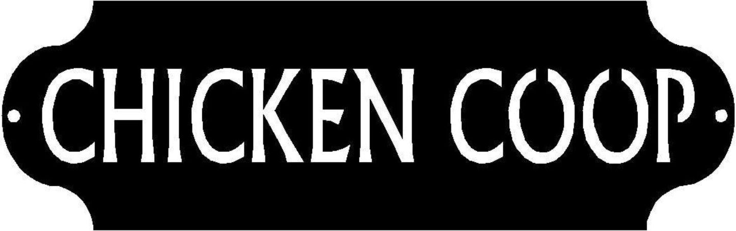 Country Rustic Chicken Coop Metal Sign for The Hen House-14"X4.5"-Metal Wall Art