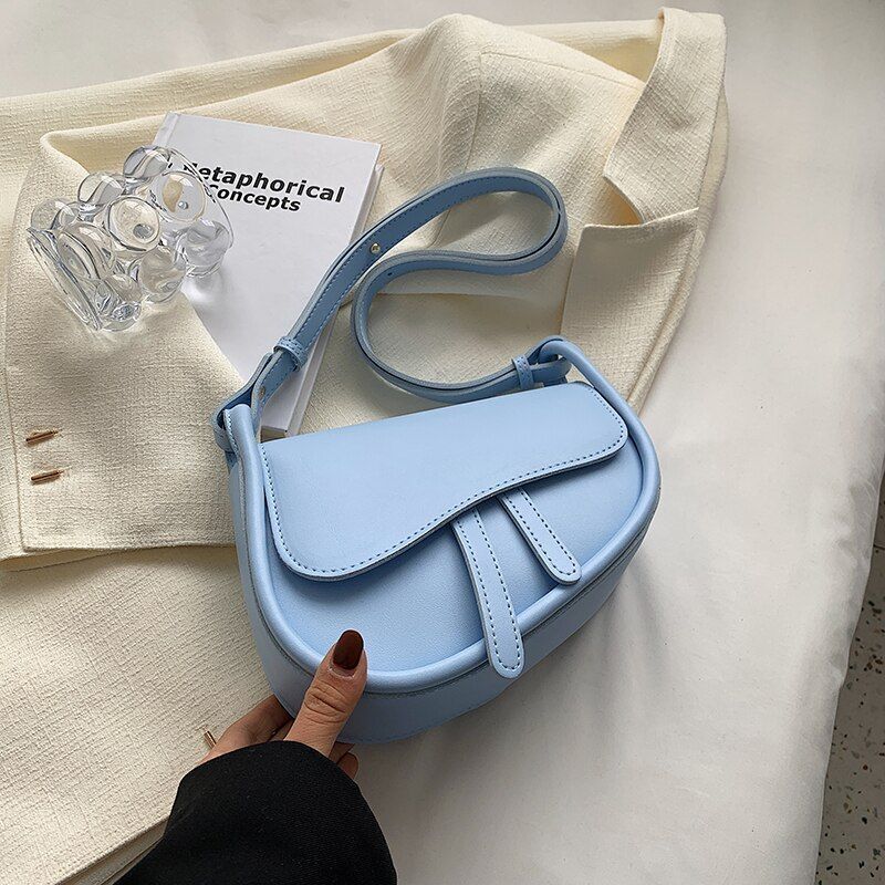 Mini Leather Flap Crossbody Bag Spring Handbag Solid Color Shoulder Bags Purses