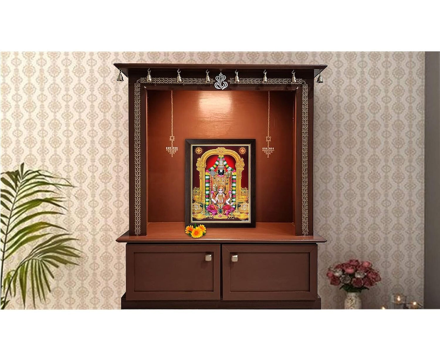 Lord Tirupati Balaji Painting HD Printed Religious Picture Wooden Frame