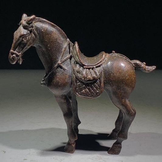 Chinese copper horse table home Ornament Statue Tea Pet collection fortune Luck