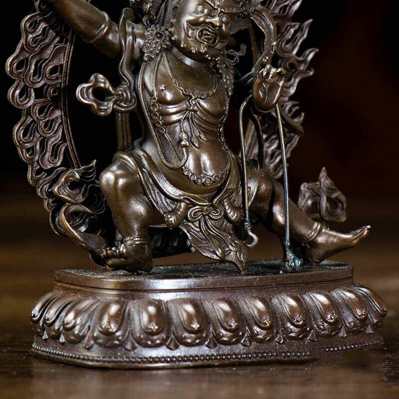 4"Tibetan Buddhist Pure Copper Vajrapani Bodhisattva Buddha Statues