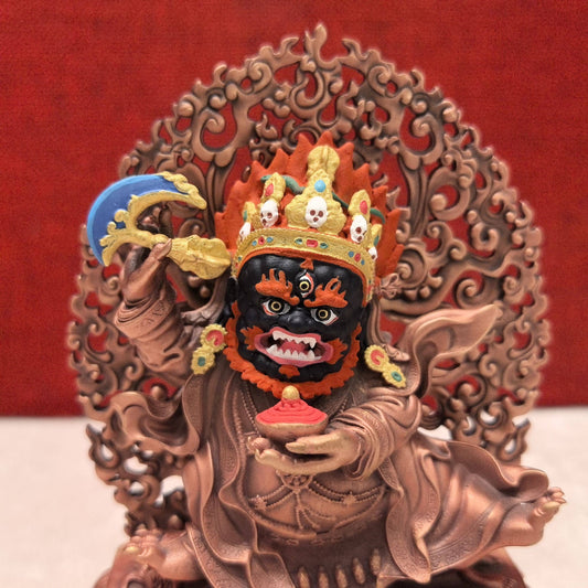 10CM Copper Statue Two Arms Mahakala Enshrine Buddha