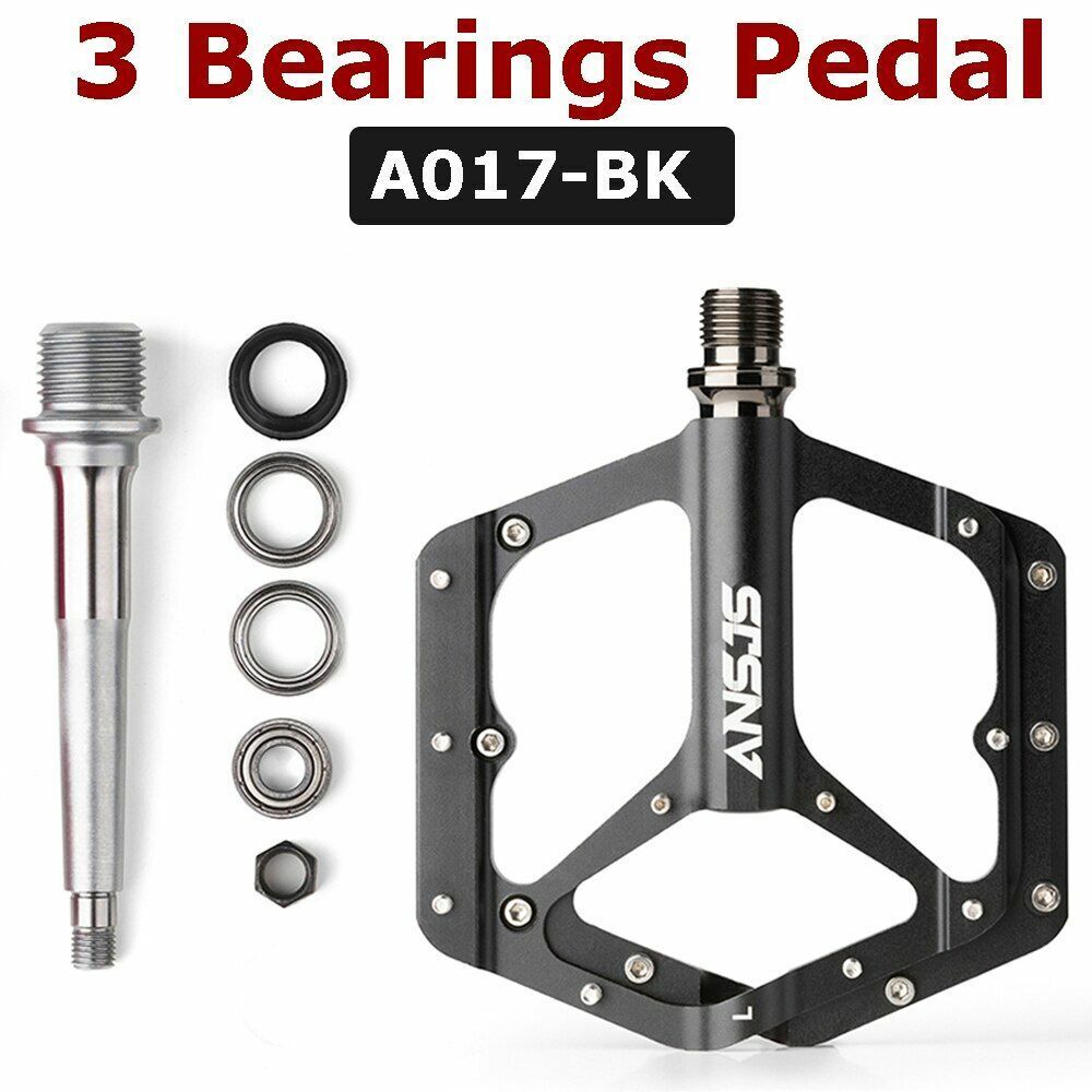 Mountain Bike Pedals Platform Bicycle Flat Alloy 9/16" Sealed Bearings Non-Slip