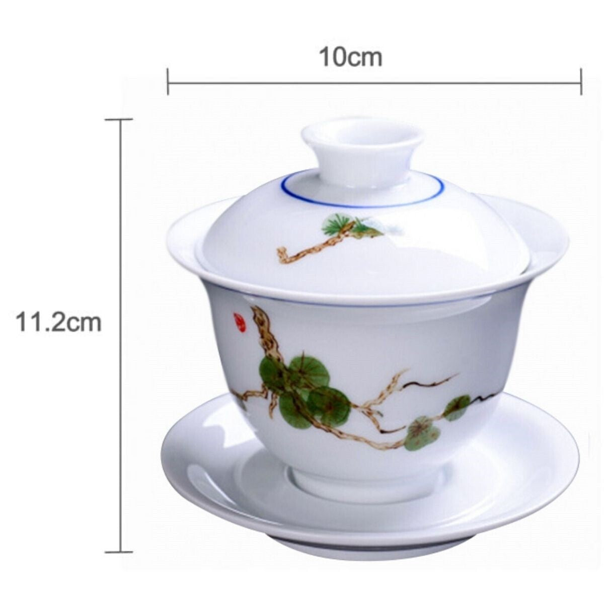 Chinese Ceramic Porcelain Gaiwan Tea Cup Saucer Creative Kung Fu Tea Set Decor