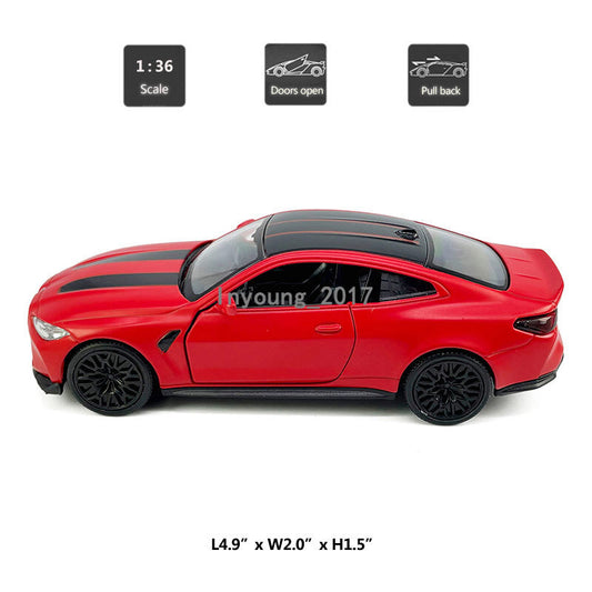 1/36 2023 BMW M4 CSL Model Car Diecast Toy Vehicle Toys for Boys Kids Gifts Red