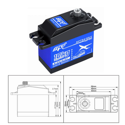 330Hz SPT5410LV Digital Steering Gear Servo For 1/10 RC Car Airplane Model e