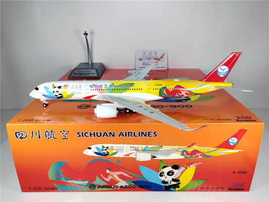 1:200 Aviation SICHUAN AIRLINES AIRBUS A350-900 Passenger Airplane Diecast Model