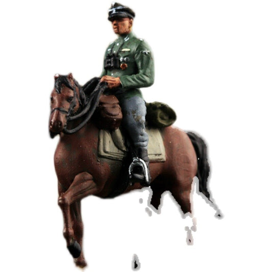 1/72 German Cavalry Officer + Horse Finished Product Model
